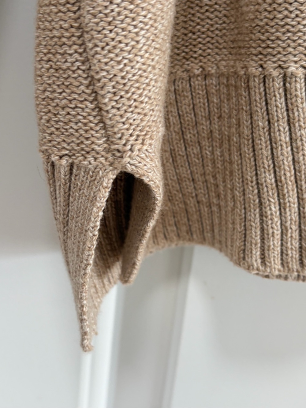 Quince size Large Organic Cotton Cropped Cardigan in Cement Marl Button Front - Picture 6 of 11